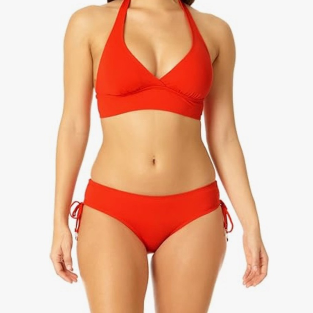 Anne Cole Bikini Top and Bottom Set Spice Red Size Medium